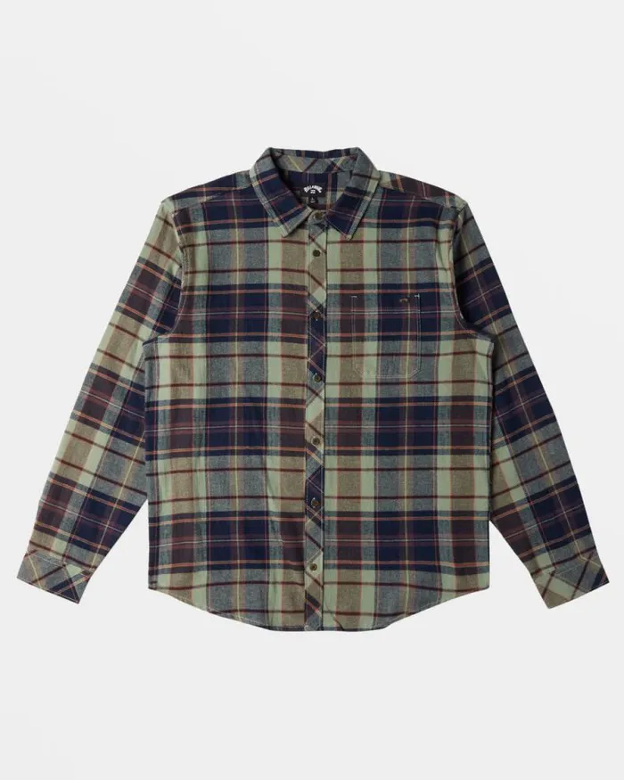 Billabong Shirts Coastline Long Sleeve Flannel Shirt Fern 8211 Men