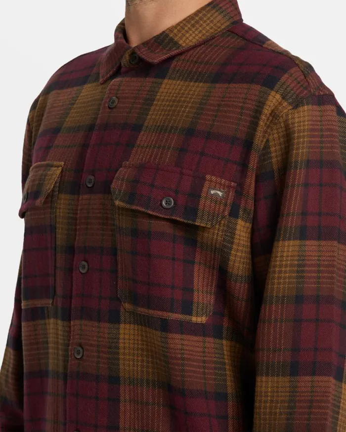 Billabong Shirts Offshore Long Sleeve Flannel Shirt Port 8211 Men Billabong Shirts Offshore Long Sleeve Flannel Shirt Port 8211 Men