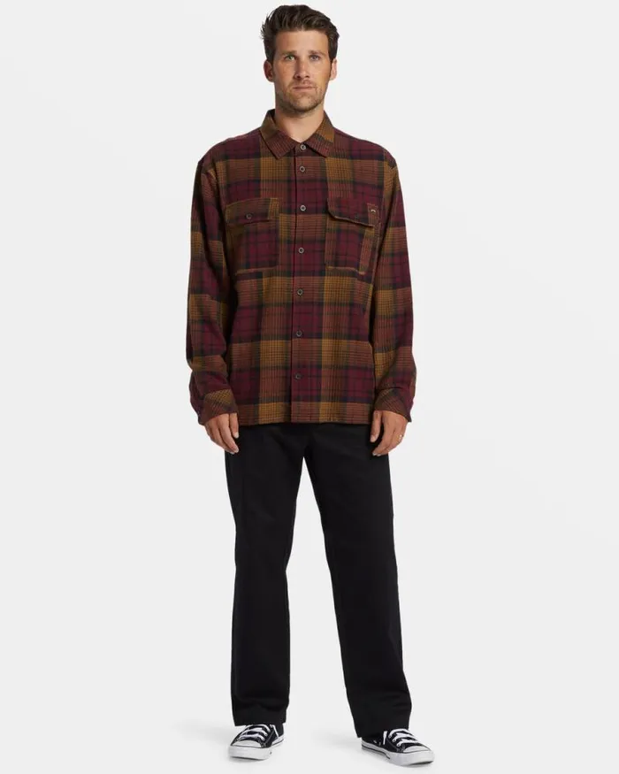 Billabong Shirts Offshore Long Sleeve Flannel Shirt Port 8211 Men Billabong Shirts Offshore Long Sleeve Flannel Shirt Port 8211 Men