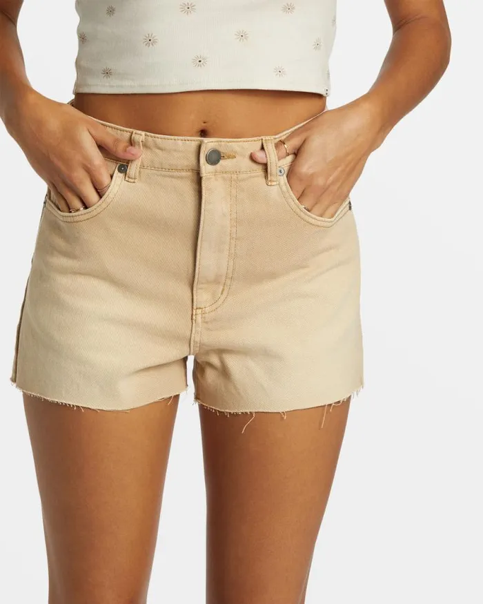 Billabong Shorts High Tides Denim Shorts Khaki 8211 Women Billabong Shorts High Tides Denim Shorts Khaki 8211 Women
