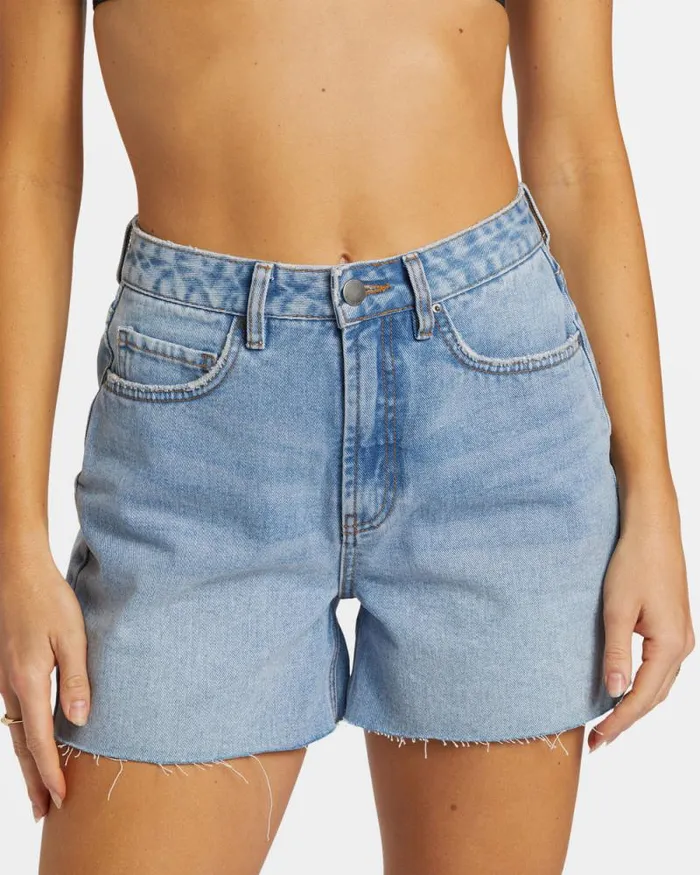 Billabong Shorts Riley CutOff Denim Shorts Faded Indigo Fray 8211 Women Billabong Shorts Riley CutOff Denim Shorts Faded Indigo Fray 8211 Women