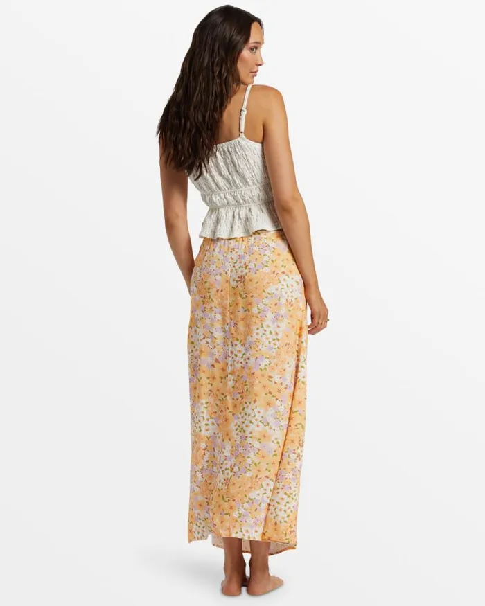 Billabong Skirts Midi Moment Printed Midi Skirt Peach Whip 8211 Women