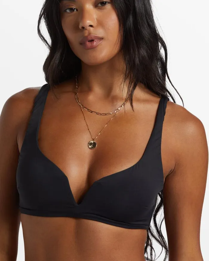 Billabong Sol Searcher Swim Sol Searcher Dion Plunge Bikini Top Black Pebble 8211 Women