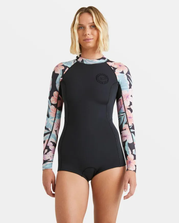 Billabong Springsuits 22 Mm Spring Fever Natural Upcycler Back Zip Long Sleeve Springsuit Nights In Paradise 8211 Women