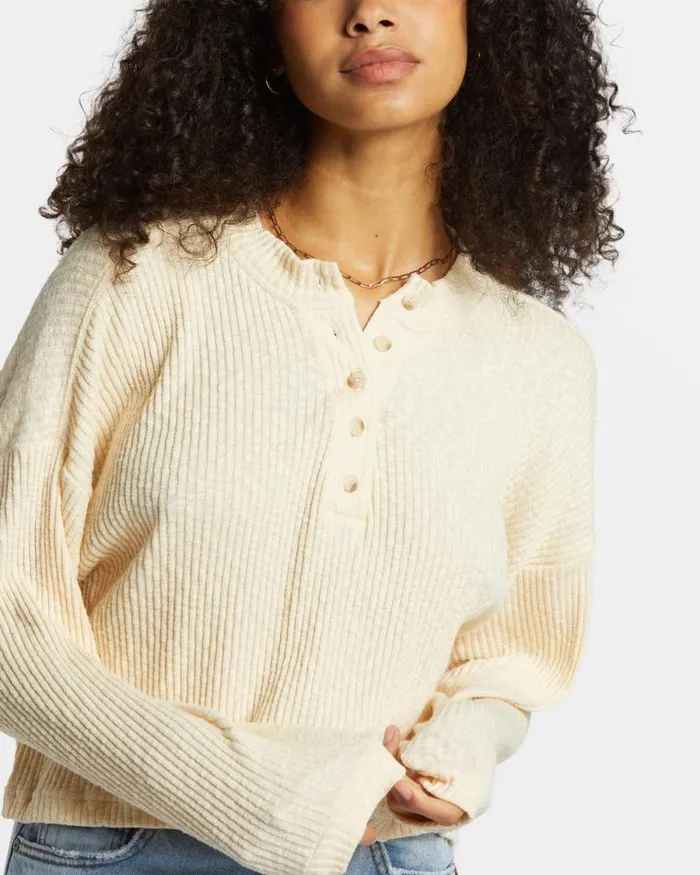 Billabong Sweaters Good Catch Henley Tshirt White Cap 8211 Women Billabong Sweaters Good Catch Henley Tshirt White Cap 8211 Women