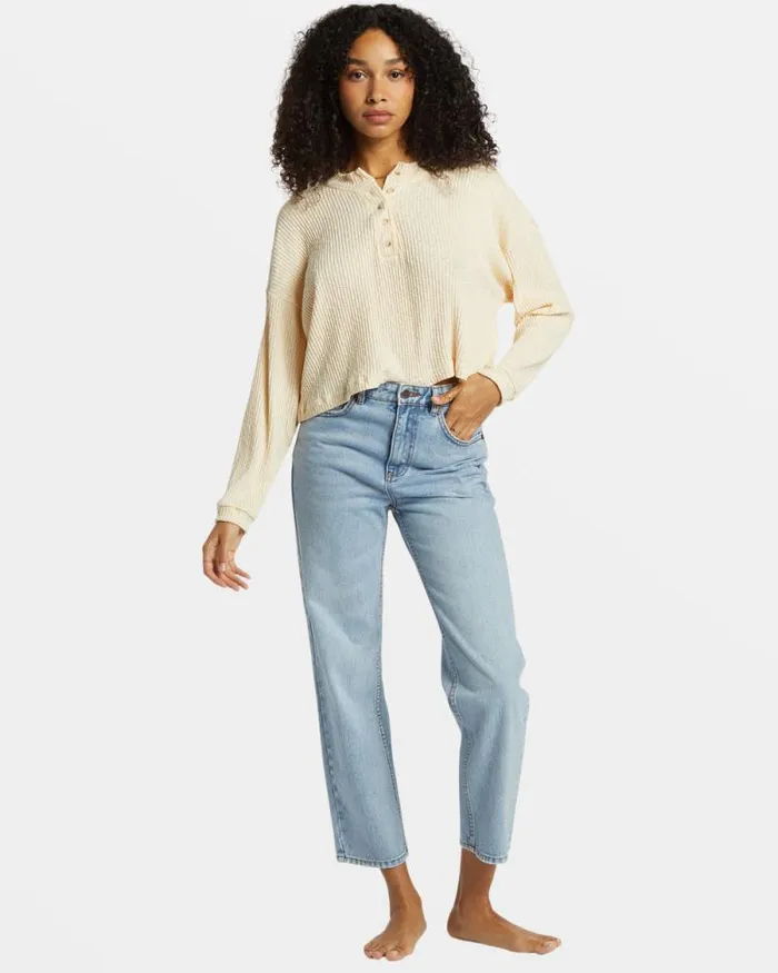 Billabong Sweaters Good Catch Henley Tshirt White Cap 8211 Women Billabong Sweaters Good Catch Henley Tshirt White Cap 8211 Women