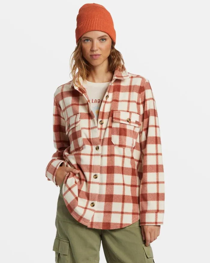Billabong Sweatshirts and Fleece Forge Fleece Flannel Jacket Sweet Chocolate 8211 Women
