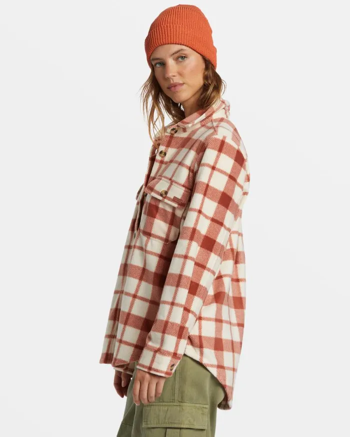 Billabong Sweatshirts and Fleece Forge Fleece Flannel Jacket Sweet Chocolate 8211 Women