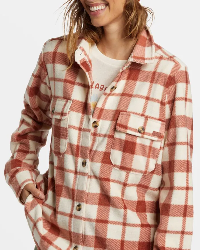 Billabong Sweatshirts and Fleece Forge Fleece Flannel Jacket Sweet Chocolate 8211 Women