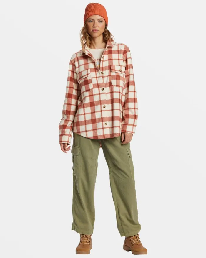 Billabong Sweatshirts and Fleece Forge Fleece Flannel Jacket Sweet Chocolate 8211 Women
