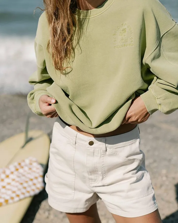 Billabong Sweatshirts and Fleece Kendal Crew Neck Sweatshirt Avocado 8211 Women