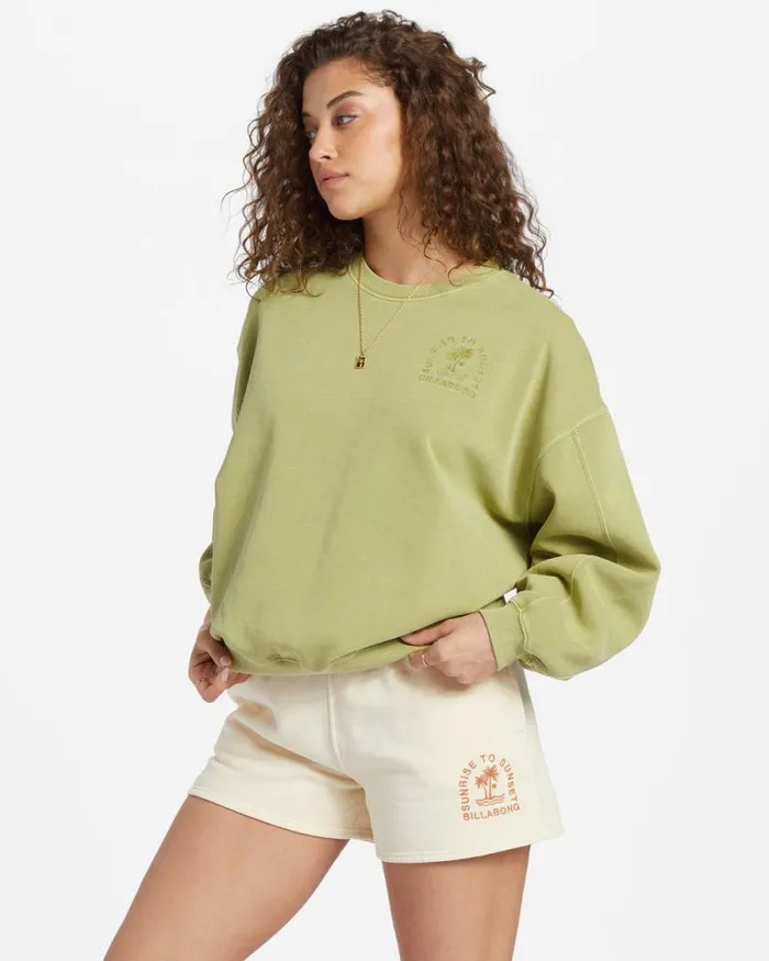 Billabong Sweatshirts and Fleece Kendal Crew Neck Sweatshirt Avocado 8211 Women