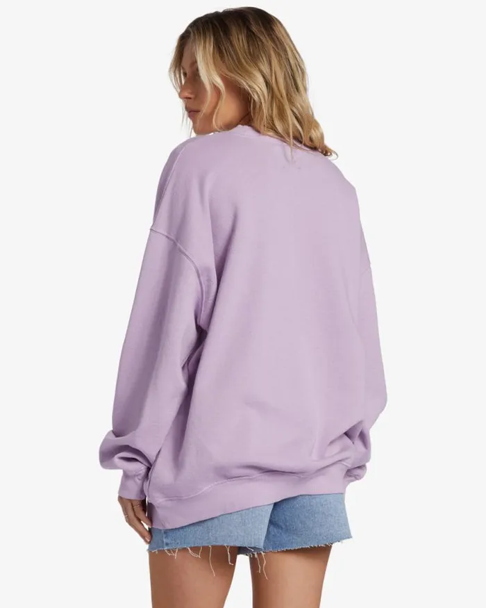 Billabong Sweatshirts and Fleece Ride In Oversized Crewneck Sweatshirt Peaceful Lilac 8211 Women