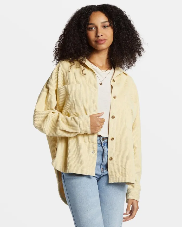 Billabong Tops Stoked On You Oversized Long Sleeve Shirt Mellow Daze 8211 Women