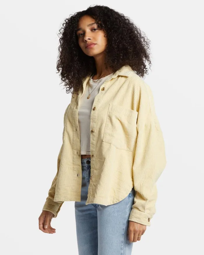 Billabong Tops Stoked On You Oversized Long Sleeve Shirt Mellow Daze 8211 Women