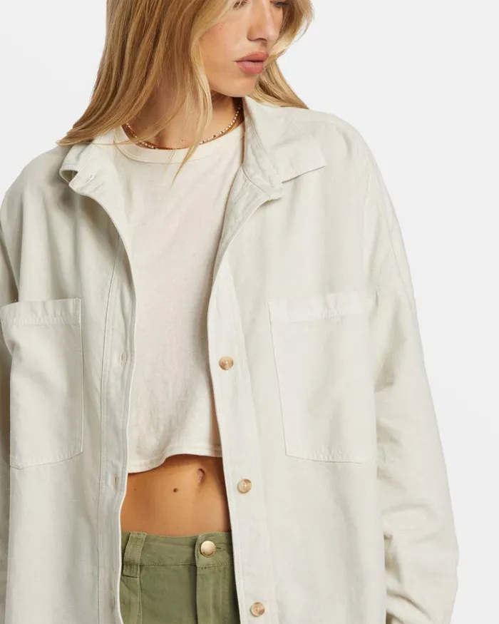 Billabong Tops Stoked On You Oversized Long Sleeve Shirt Moonlight 8211 Women Billabong Tops Stoked On You Oversized Long Sleeve Shirt Moonlight 8211 Women