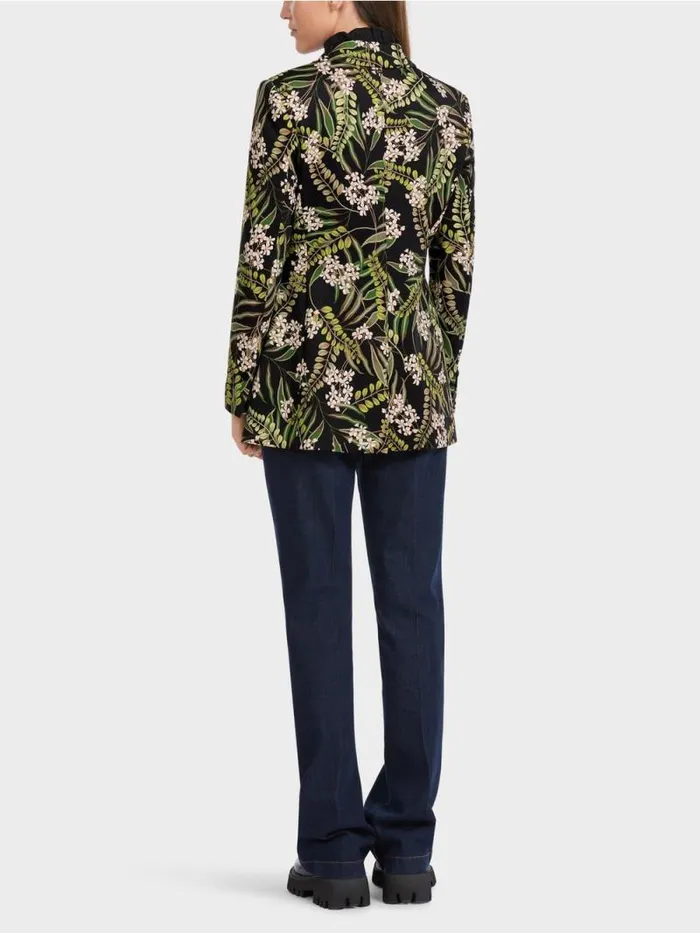 Blazer Damen Marc Cain Blazer Mit Floralem Print Black