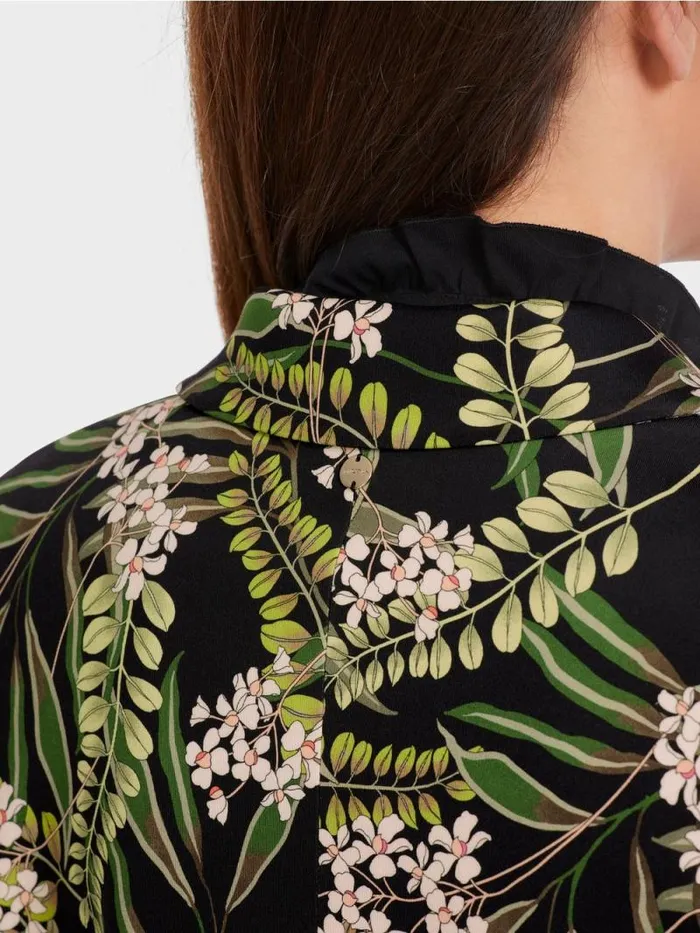 Blazer Damen Marc Cain Blazer Mit Floralem Print Black
