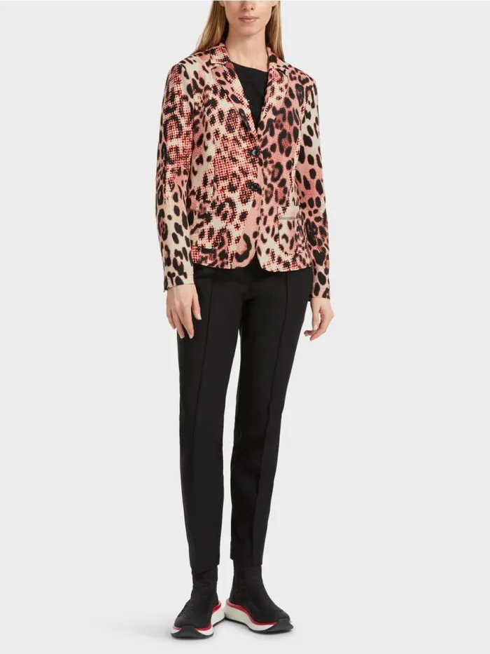 Blazer Damen Marc Cain Blazer Mit LeoPrint Campari