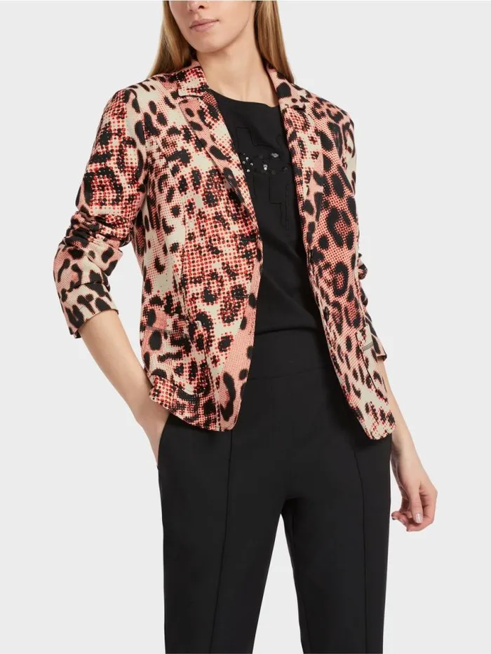 Blazer Damen Marc Cain Blazer Mit LeoPrint Campari