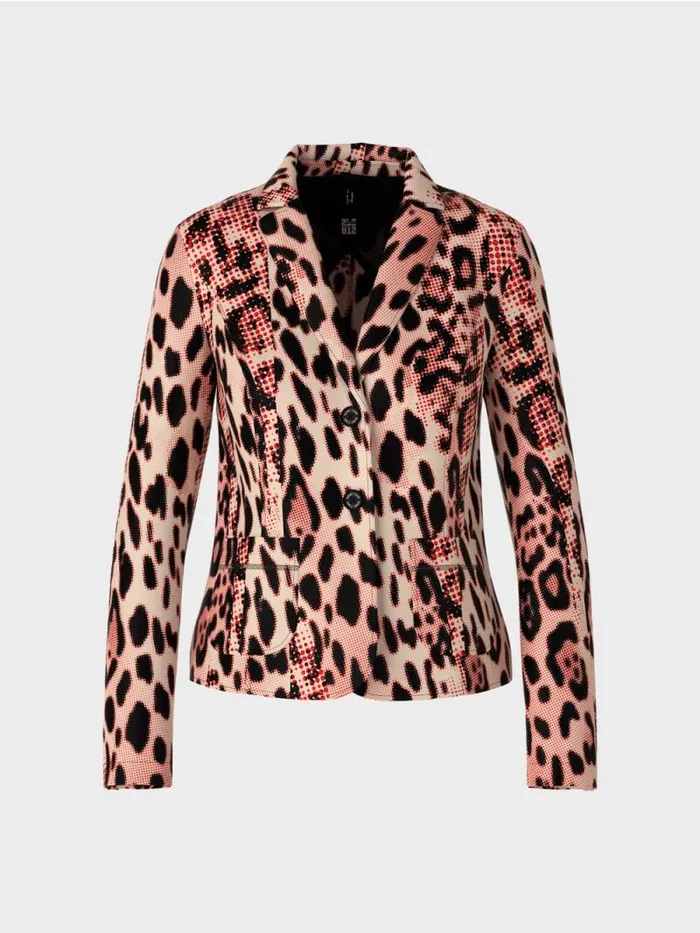 Blazer Damen Marc Cain Blazer Mit LeoPrint Campari