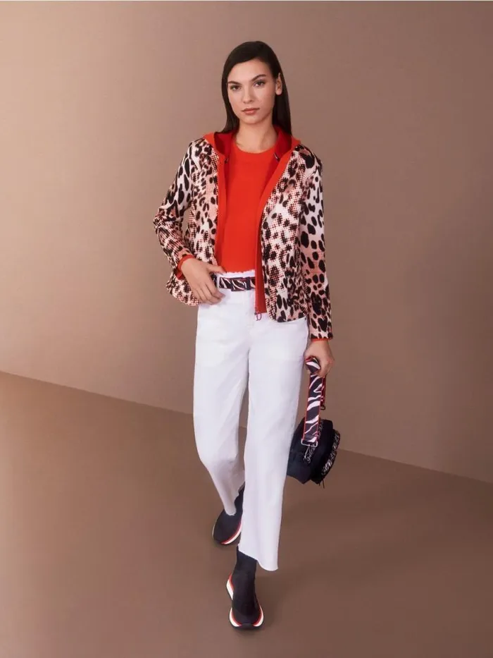 Blazer Damen Marc Cain Blazer Mit LeoPrint Campari