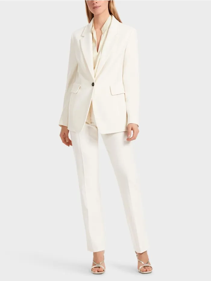 Blazer Damen Marc Cain Figurnaher Blazer Mit Rckenschlitz Soft Cream