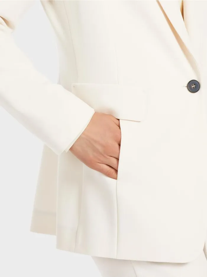 Blazer Damen Marc Cain Figurnaher Blazer Mit Rckenschlitz Soft Cream