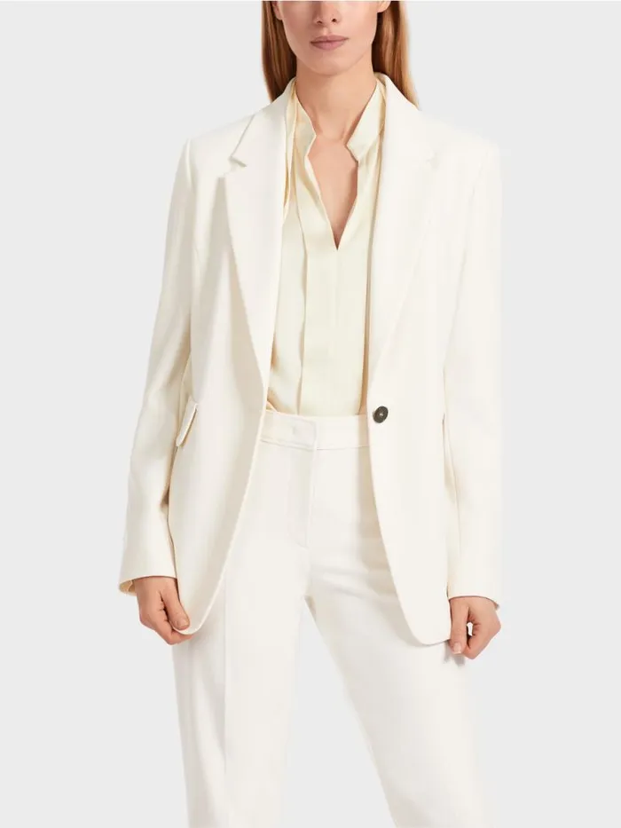 Blazer Damen Marc Cain Figurnaher Blazer Mit Rckenschlitz Soft Cream