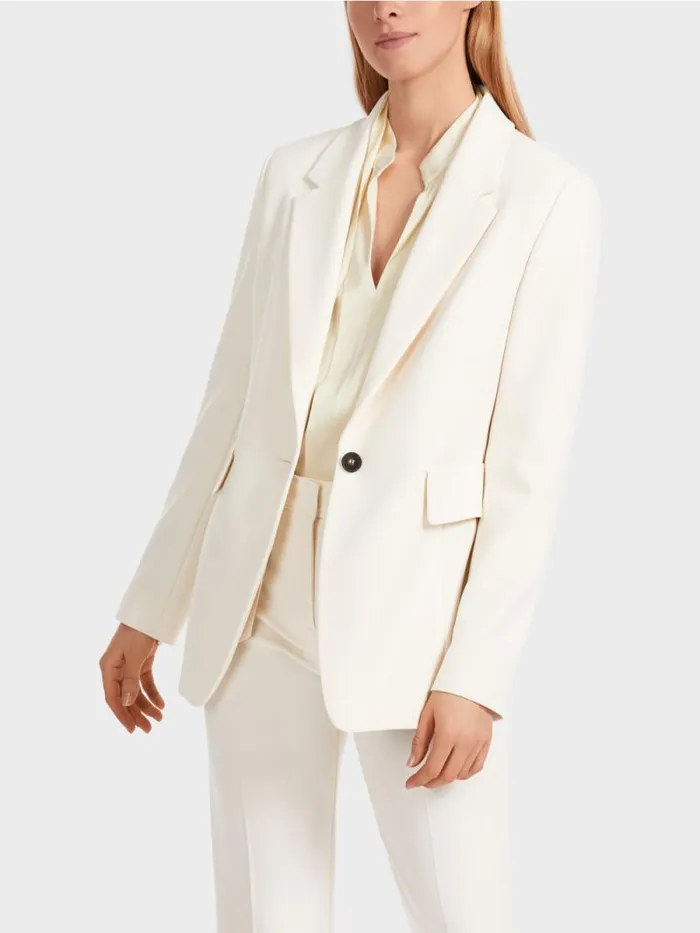 Blazer Damen Marc Cain Figurnaher Blazer Mit Rckenschlitz Soft Cream