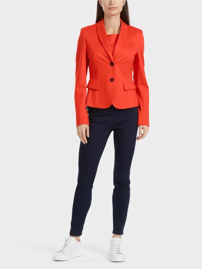 Blazer Damen Marc Cain Taillierter Blazer Mit Schmalem Revers Campari