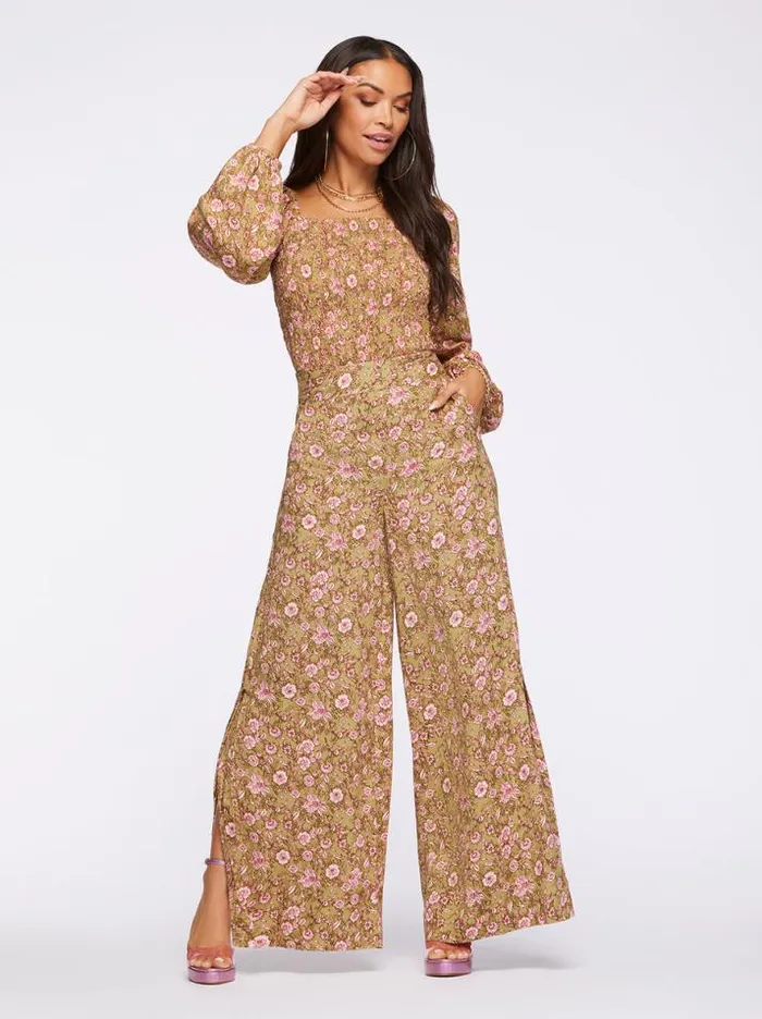 Bottoms Clothing Jessica Simpson Shaye Pant In Boa Botanical Dots
