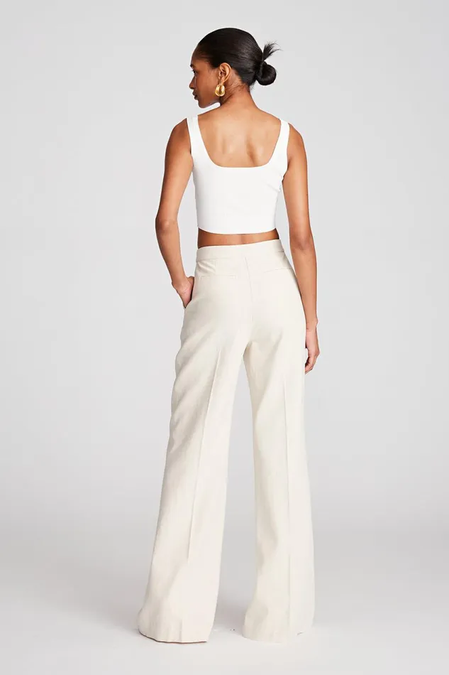 Bottoms Women Halston Zoya Pant In Linen Suiting Ecru