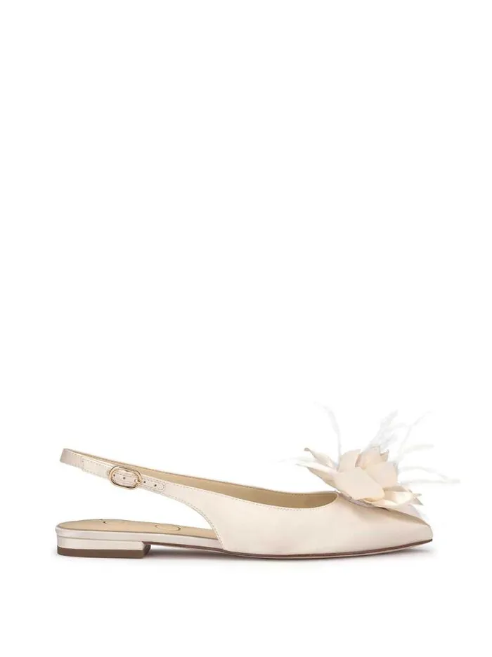 Bridal Shoes Jessica Simpson Evito Sling Back Ballet Flat In Off White