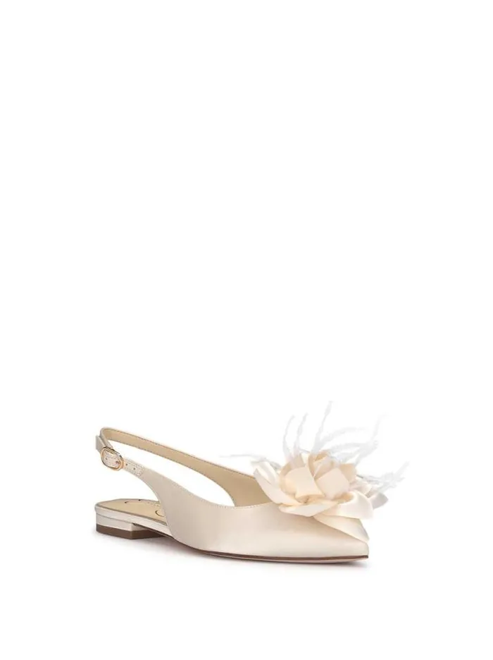 Bridal Shoes Jessica Simpson Evito Sling Back Ballet Flat In Off White