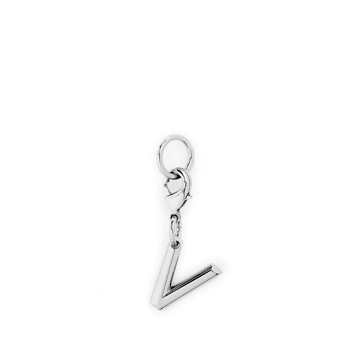 Charm Letter V Silver Color Women Lancel Key Ring