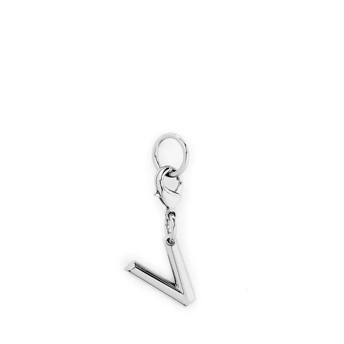 Charm Letter V Silver Color Women Lancel Key Ring Charm Letter V Silver Color Women Lancel Key Ring