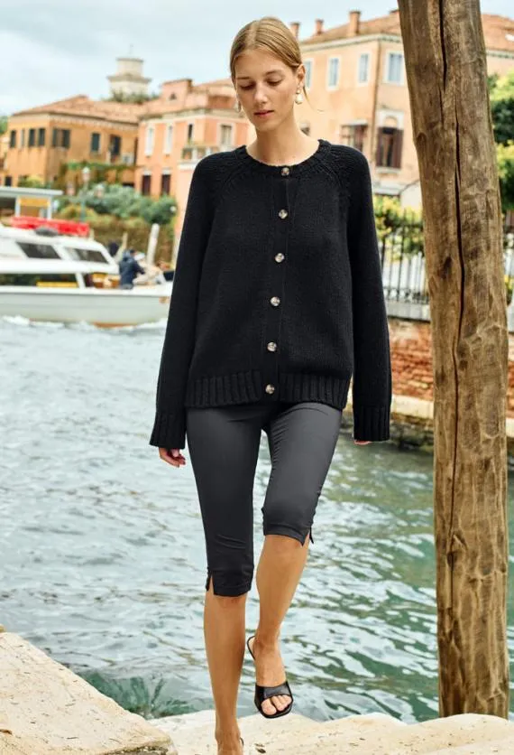 Ciao Lucia Cardigans Cecile Black Cotton Cardigan PreOrder 8211 Women