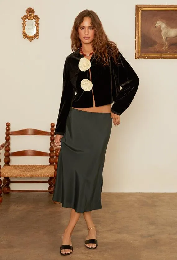 Ciao Lucia Long Sleeve Tops Javiera Velvet Jacket With Rosettes 8211 Women