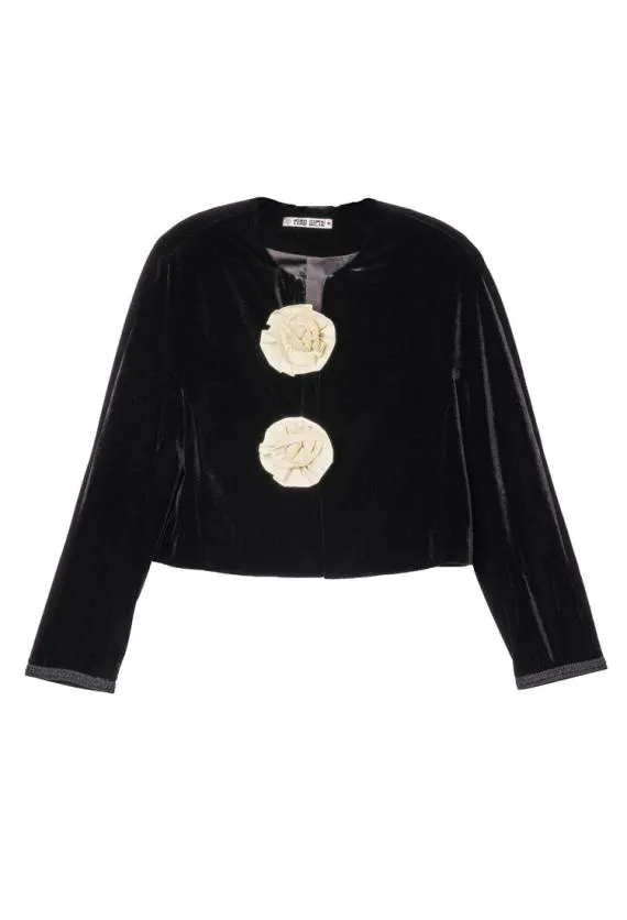Ciao Lucia Long Sleeve Tops Javiera Velvet Jacket With Rosettes 8211 Women