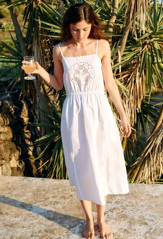 Ciao Lucia White Dresses Celestine White Cotton Midi Dress 8211 Women
