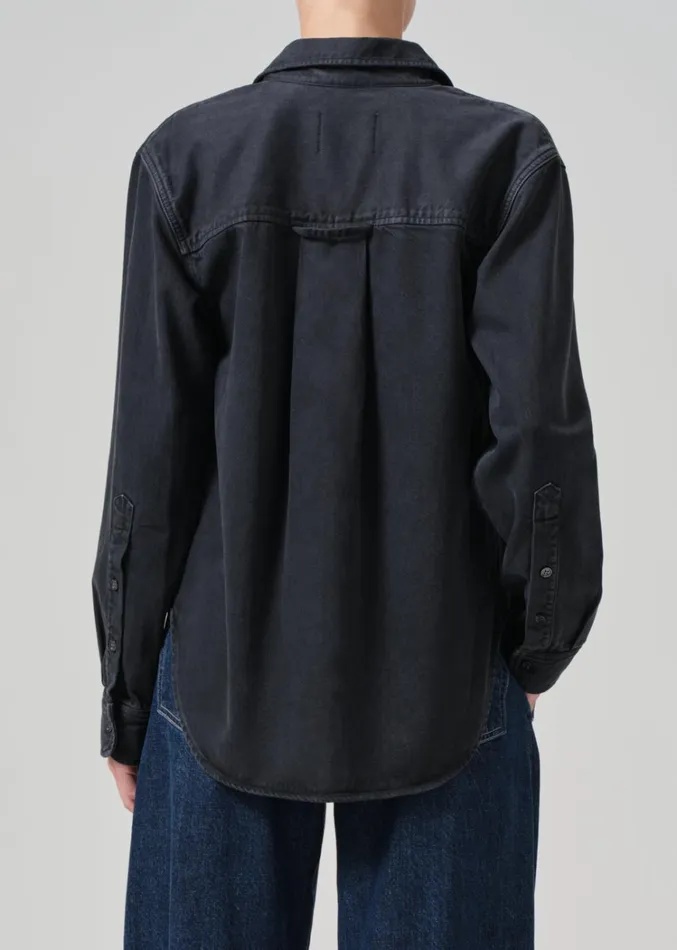 Citizens Of Humanity Baby Shay Shirt In Washed Black Women Tops