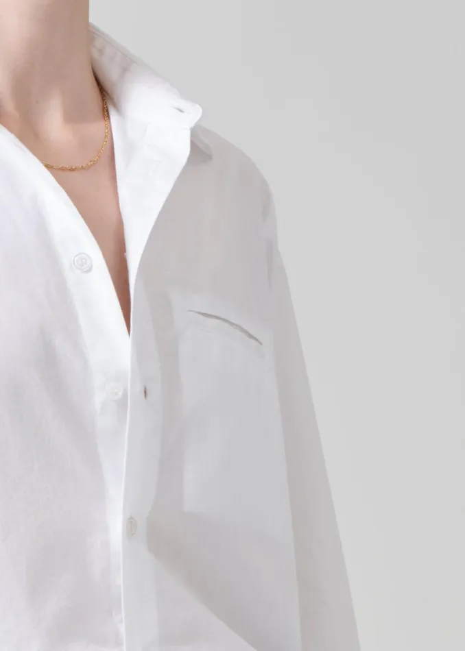 Citizens Of Humanity Fino Cropped Shirt In Optic White Women Tops
