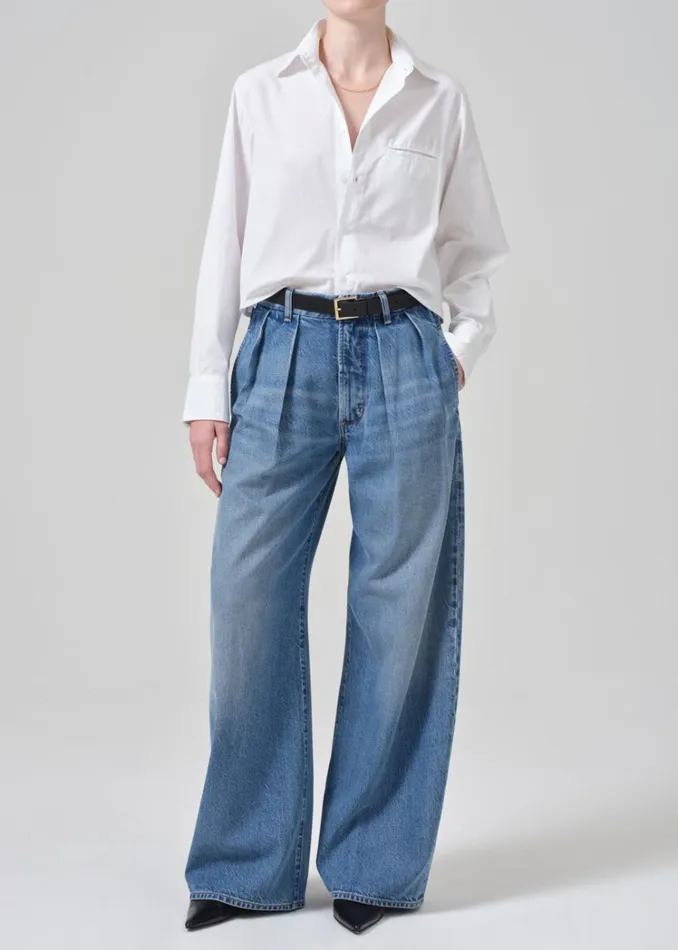 Citizens Of Humanity Fino Cropped Shirt In Optic White Women Tops