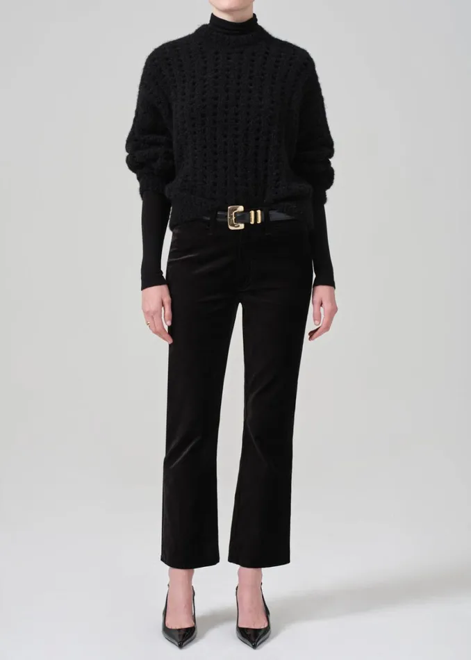 Citizens Of Humanity Isola Cropped Trouser Velvet In Black Women Pants