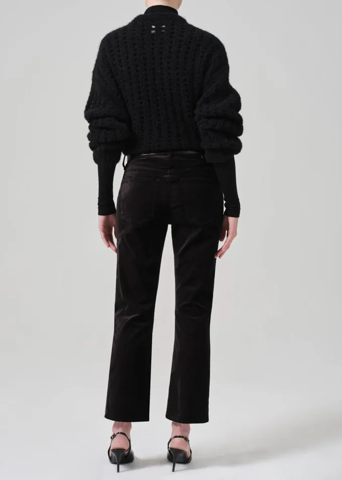 Citizens Of Humanity Isola Cropped Trouser Velvet In Black Women Pants