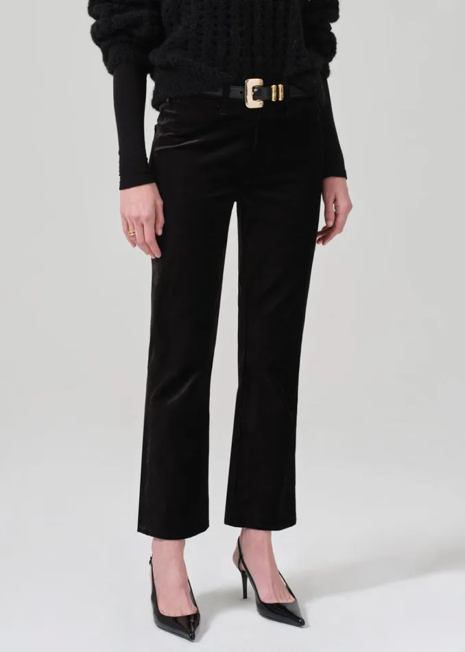 Citizens Of Humanity Isola Cropped Trouser Velvet In Black Women Pants
