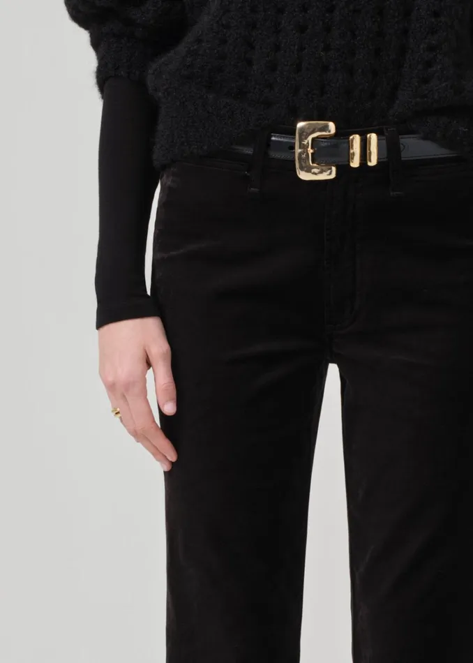 Citizens Of Humanity Isola Cropped Trouser Velvet In Black Women Pants