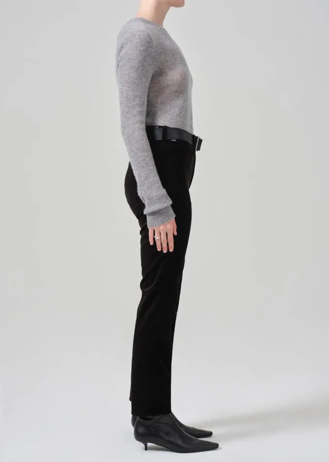 Citizens Of Humanity Isola Slim Crop Welt Pocket Velvet In Black Women Pants