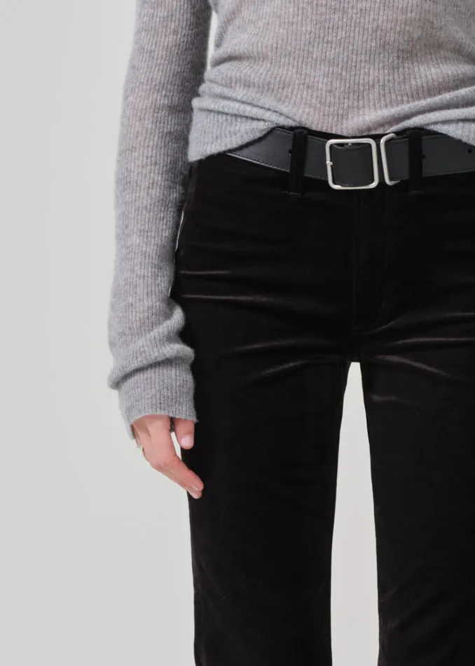 Citizens Of Humanity Isola Slim Crop Welt Pocket Velvet In Black Women Pants